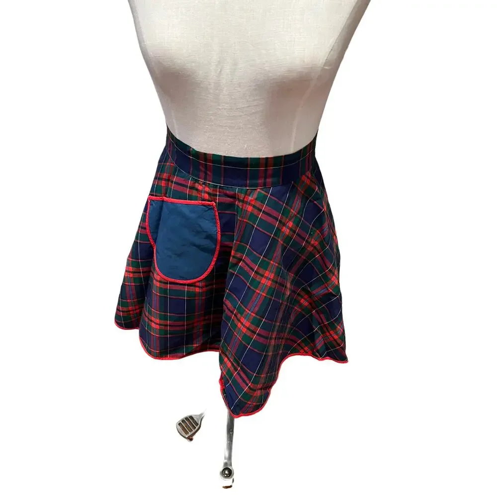 Vintage Tartan Plaid Holiday Half Apron